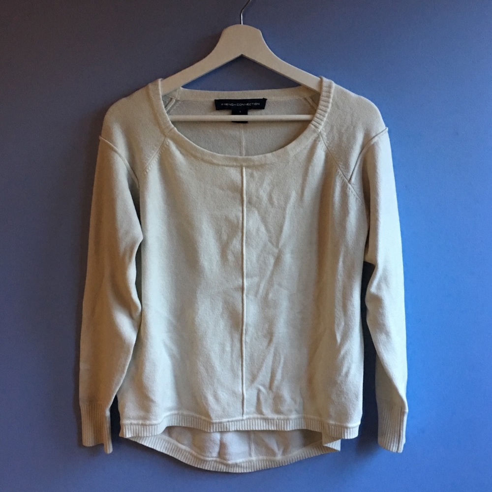 Off-White high-low French Connection knit sweater